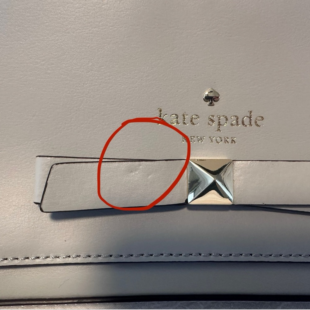 Kate Spade Gray Leather Bow Wallet / Clutch - Picture 7 of 7